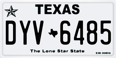 TX license plate DYV6485
