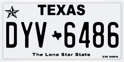 TX license plate DYV6486
