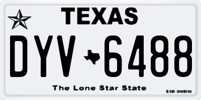 TX license plate DYV6488