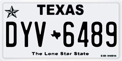 TX license plate DYV6489