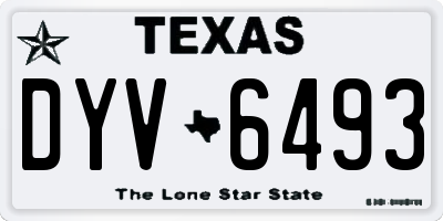 TX license plate DYV6493