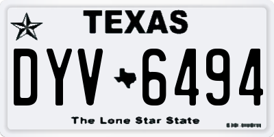 TX license plate DYV6494