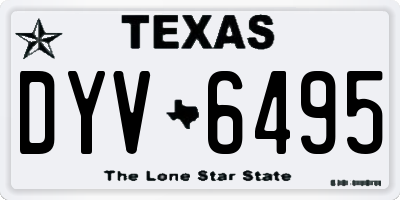 TX license plate DYV6495