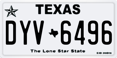 TX license plate DYV6496