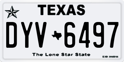 TX license plate DYV6497