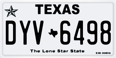 TX license plate DYV6498