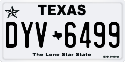 TX license plate DYV6499