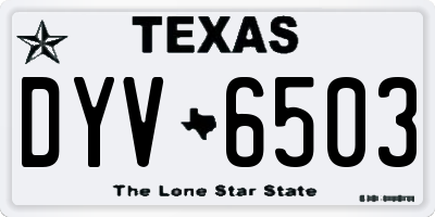 TX license plate DYV6503