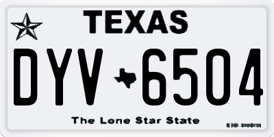 TX license plate DYV6504