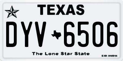 TX license plate DYV6506
