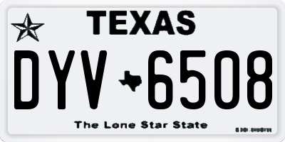 TX license plate DYV6508