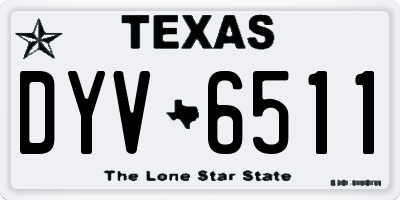 TX license plate DYV6511