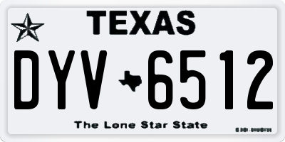 TX license plate DYV6512