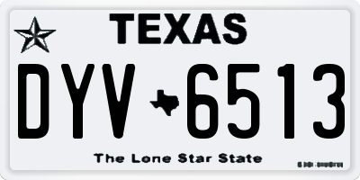 TX license plate DYV6513