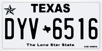 TX license plate DYV6516