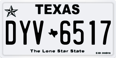 TX license plate DYV6517