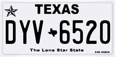 TX license plate DYV6520