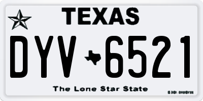 TX license plate DYV6521