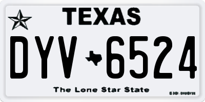 TX license plate DYV6524