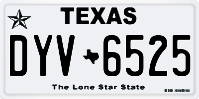 TX license plate DYV6525
