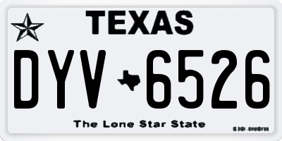 TX license plate DYV6526
