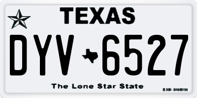 TX license plate DYV6527