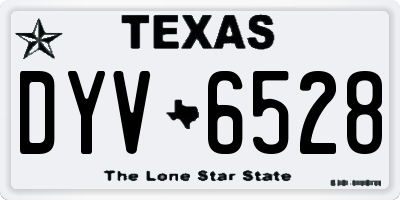 TX license plate DYV6528