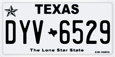 TX license plate DYV6529