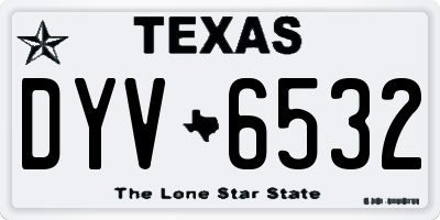 TX license plate DYV6532