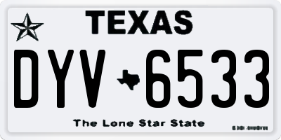 TX license plate DYV6533