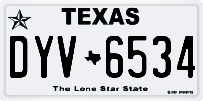 TX license plate DYV6534