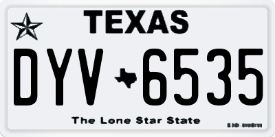 TX license plate DYV6535