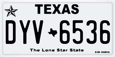 TX license plate DYV6536