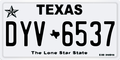 TX license plate DYV6537