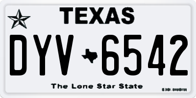 TX license plate DYV6542