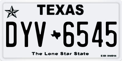 TX license plate DYV6545