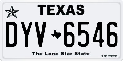 TX license plate DYV6546