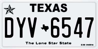 TX license plate DYV6547