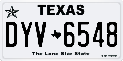 TX license plate DYV6548