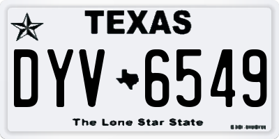 TX license plate DYV6549