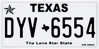 TX license plate DYV6554