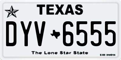 TX license plate DYV6555