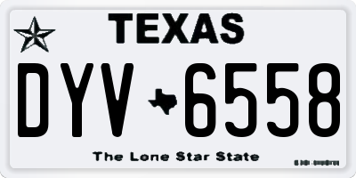 TX license plate DYV6558