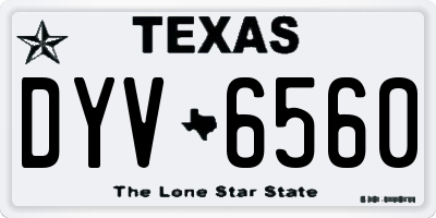 TX license plate DYV6560
