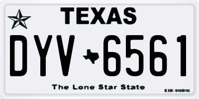 TX license plate DYV6561
