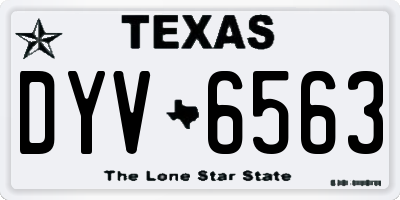TX license plate DYV6563