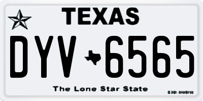 TX license plate DYV6565