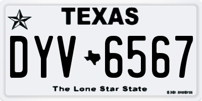 TX license plate DYV6567