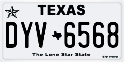 TX license plate DYV6568