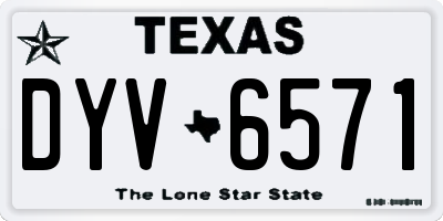 TX license plate DYV6571